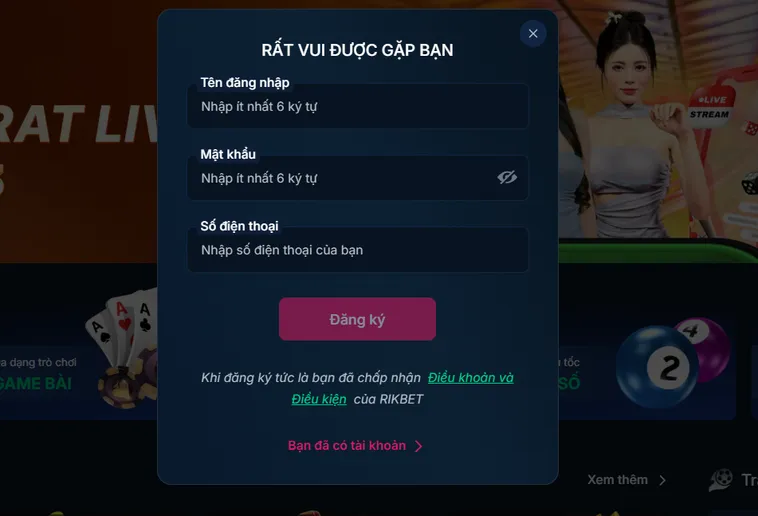 Quy Trình Đăng Ký RikBet Đơn Giản Và Nhanh Chóng Nhất Cho Mọi Người Chơi Hiện Nay