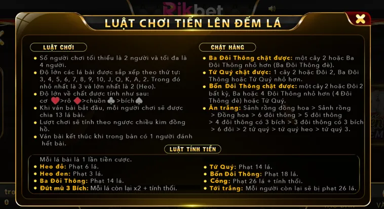 Chinh Phục Bàn Chơi Tiến Lên Đếm Lá Tại RikBet Với Phần Thưởng Khủng