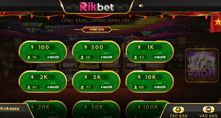 Khám Phá Sảnh Phỏm Tại RikBet Với Trải Nghiệm Đỉnh Cao