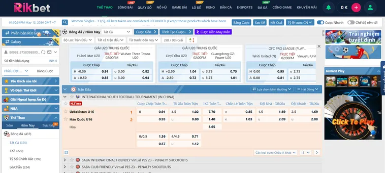 Chinh Phục Đỉnh Cao Cùng Hệ Thống Thể Thao SABA Sports RikBet Siêu Hấp Dẫn