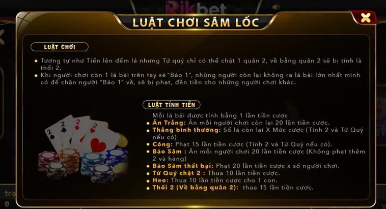 Sâm Lốc Tại RikBet Trải Nghiệm Đỉnh Cao Với Hàng Loạt Phần Thưởng Hấp Dẫn