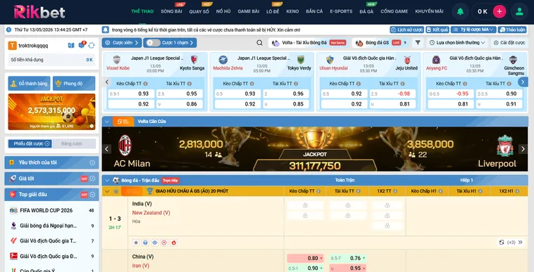 Trải Nghiệm Cá Cược Thể Thao K Sports RikBet Đỉnh Cao Hấp Dẫn Nhất