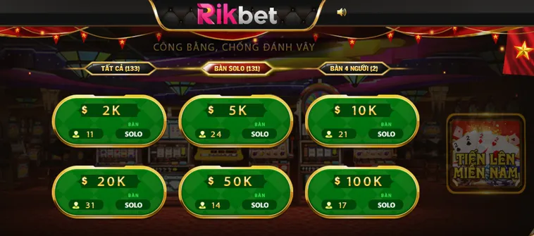 Khám Phá Sảnh Chơi Tiến Lên Miền Nam Tại RikBet Cực Kỳ Hấp Dẫn
